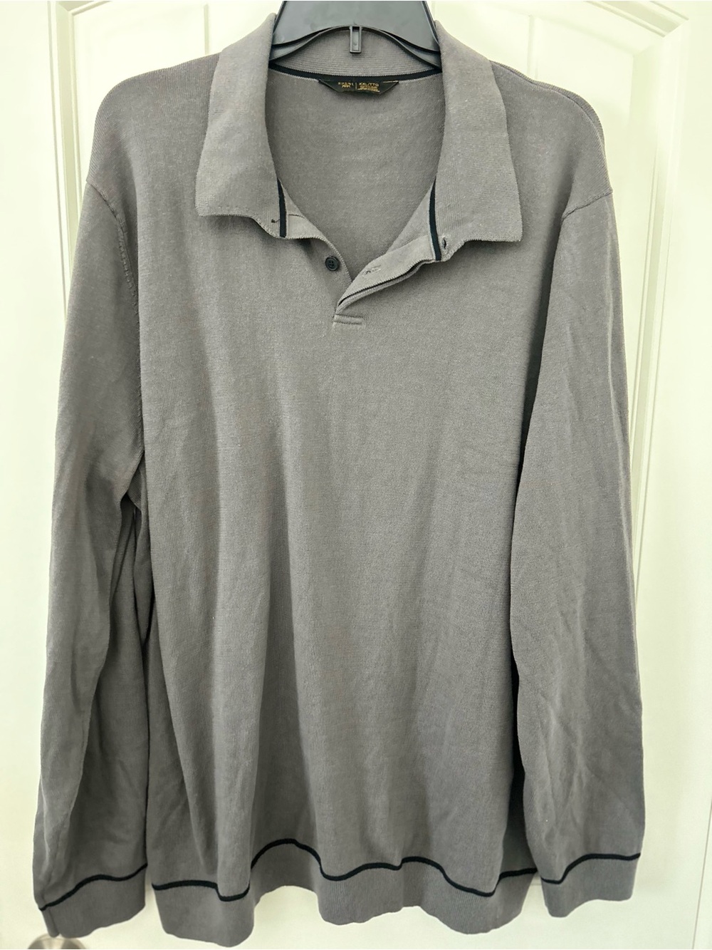 Rhone Shirt Men’s XXL Temp Zone Long Sleeve Performance Golf Polo Stretch Gray
